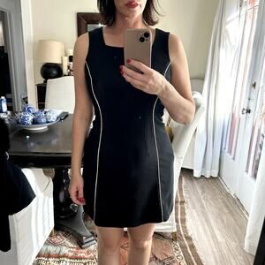 Womens Vintage Elle Sport chic black sporty mini dress